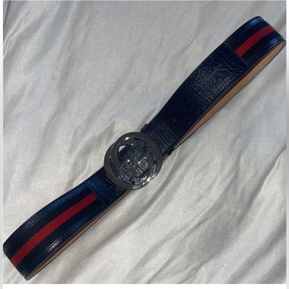 Authentic Gucci mens web belt